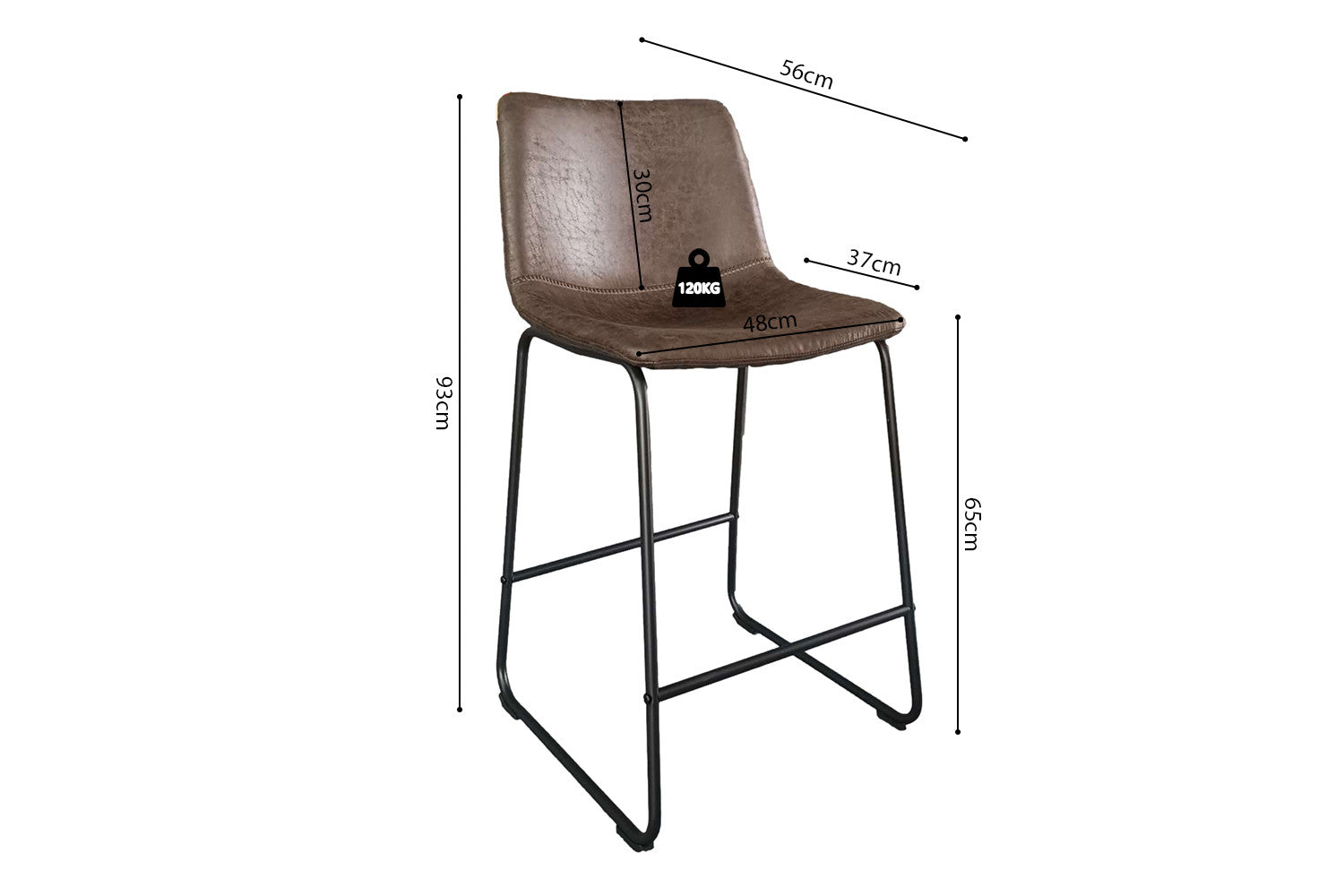 Counterstoel manc PU Ote Topper 05 Donkerbruin