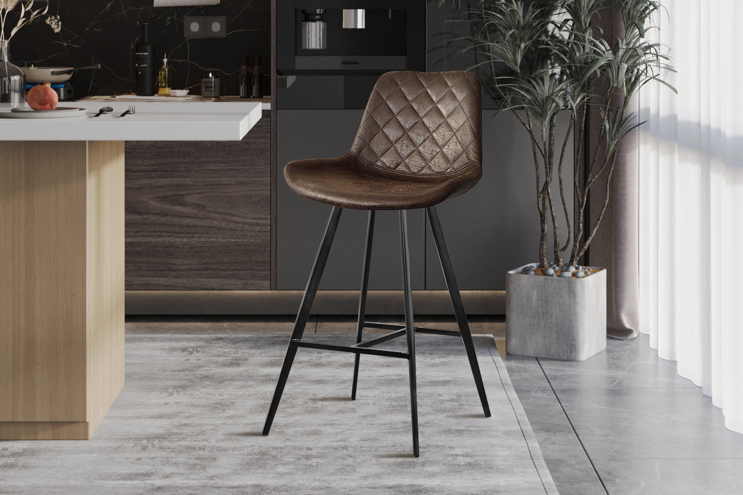 Barstoel movito PU Ote Topper 05 Donkerbruin