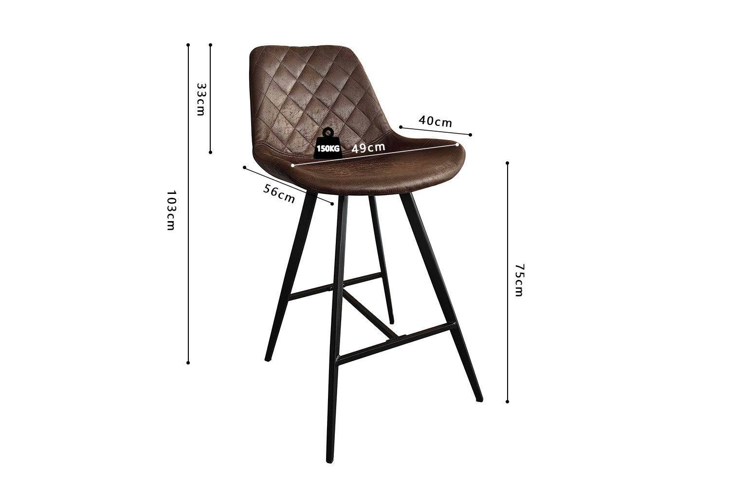 Barstoel movito PU Ote Topper 05 Donkerbruin