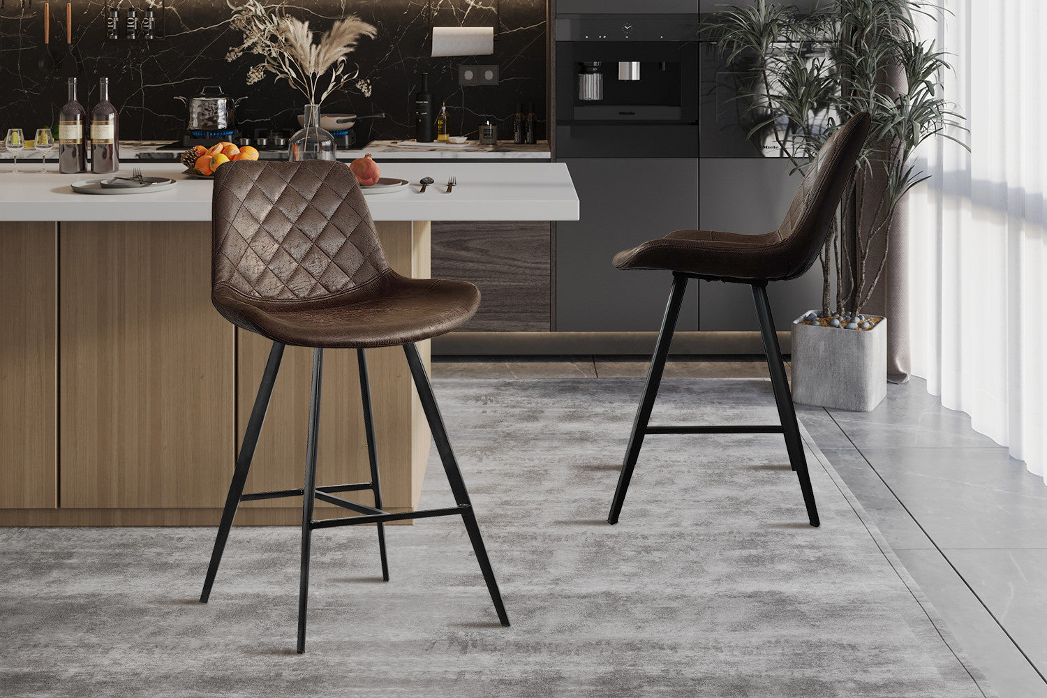 Counterstoel allie PU Ote Topper 05 Donkerbruin