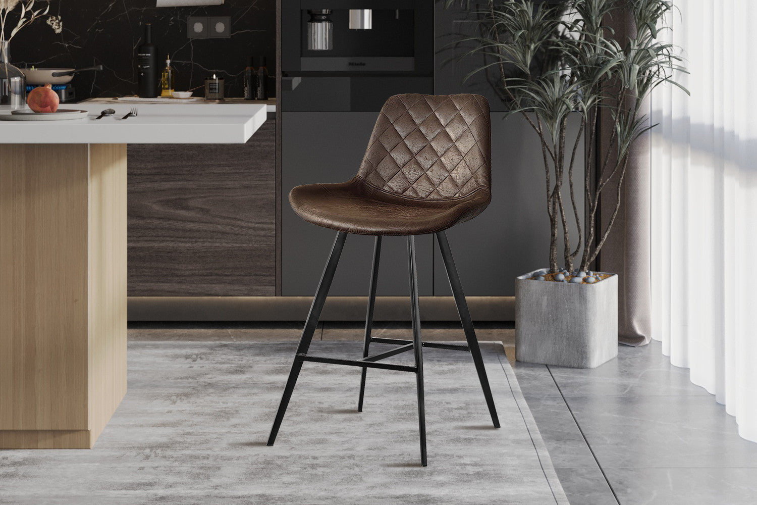 Counterstoel allie PU Ote Topper 05 Donkerbruin