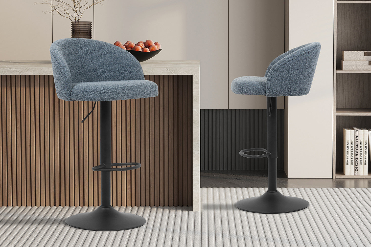 Barstoel lamor Bouclé Blauw