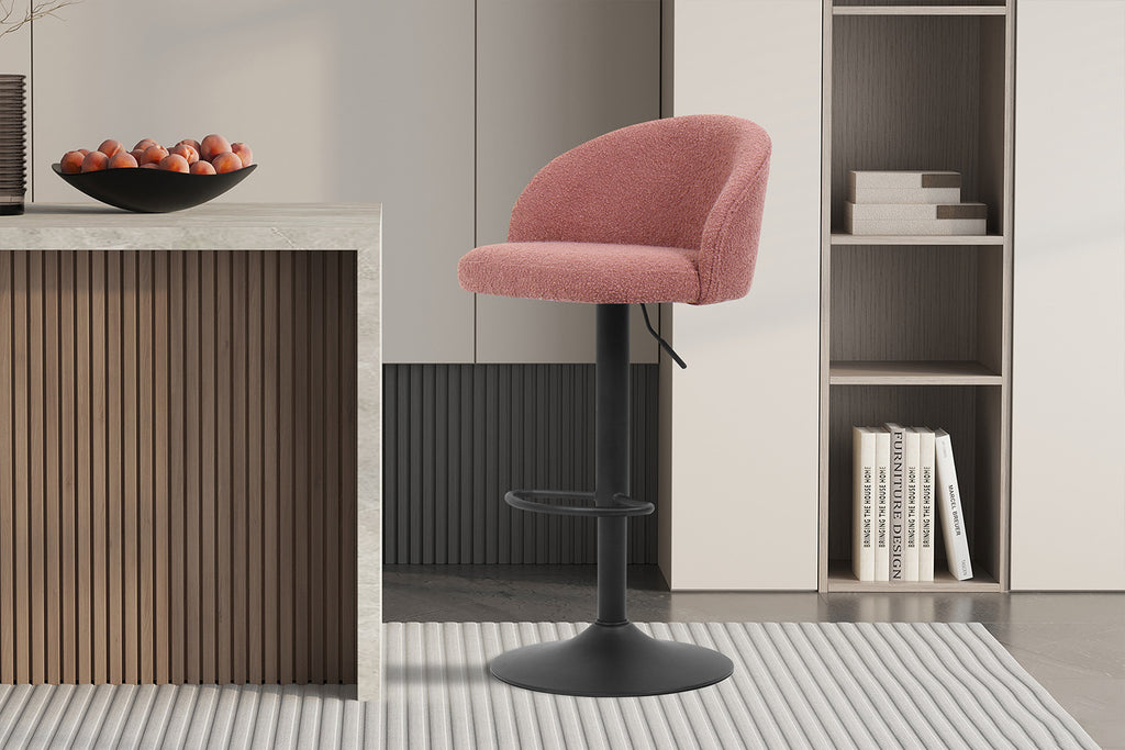 Barstoel lamor Bouclé Roze