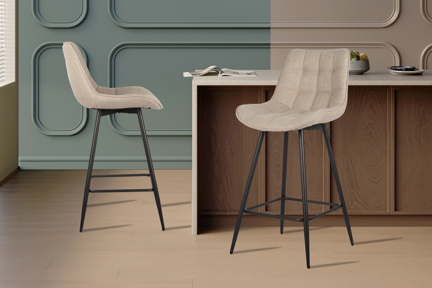 Counterstoel arba Stof Ote Montego 178 Beige/Lichtgrijs