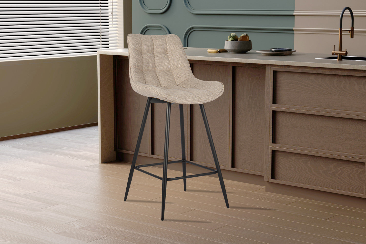 Counterstoel arba Stof Ote Montego 178 Beige/Lichtgrijs