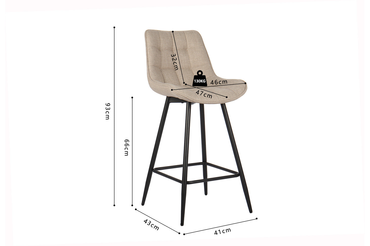 Counterstoel arba Stof Ote Montego 178 Beige/Lichtgrijs