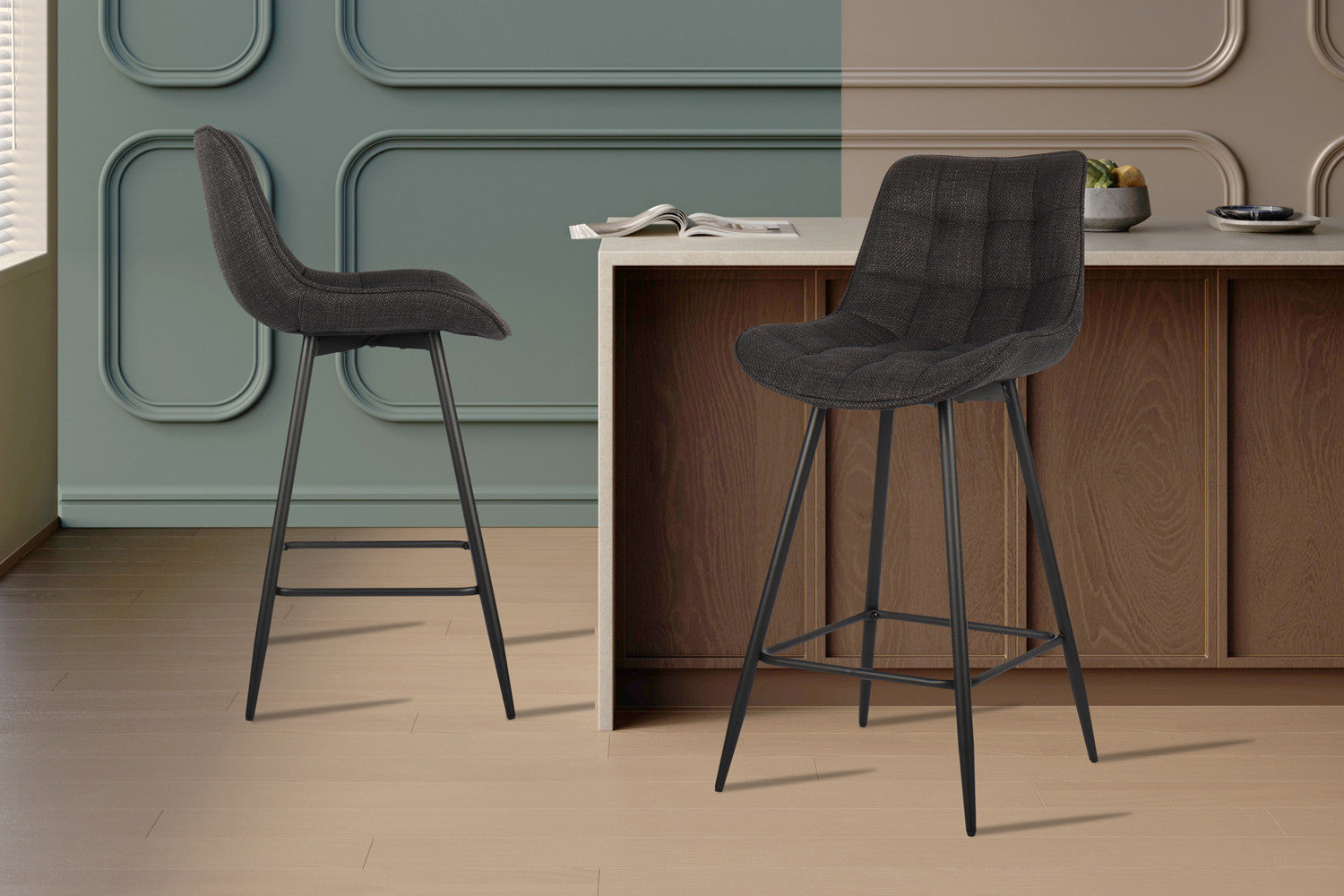 Counterstoel arba Stof Ote Montego 460 Donkergrijs