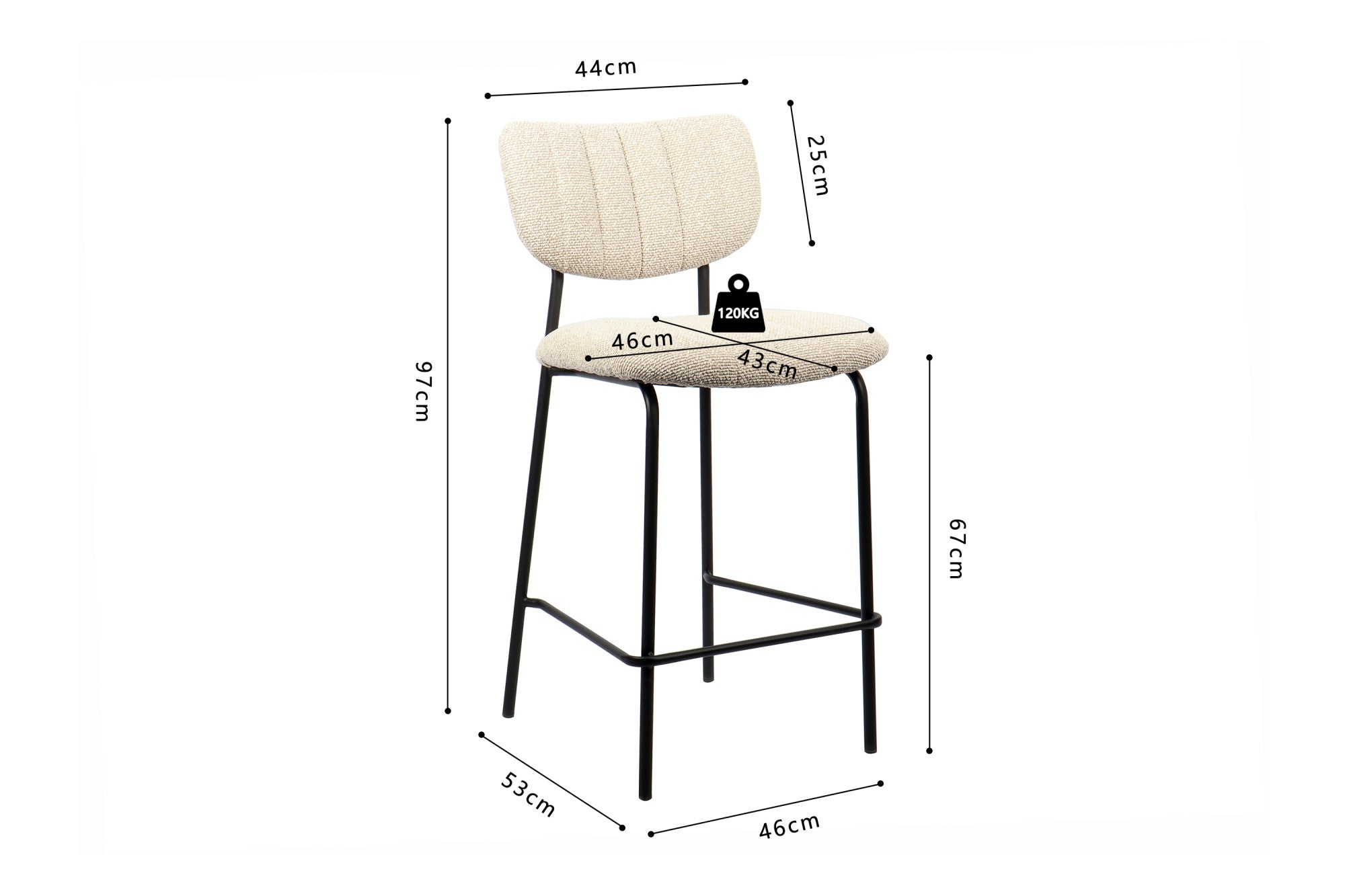 Counterstoel ant Stof Ote Lisa 110 Beige