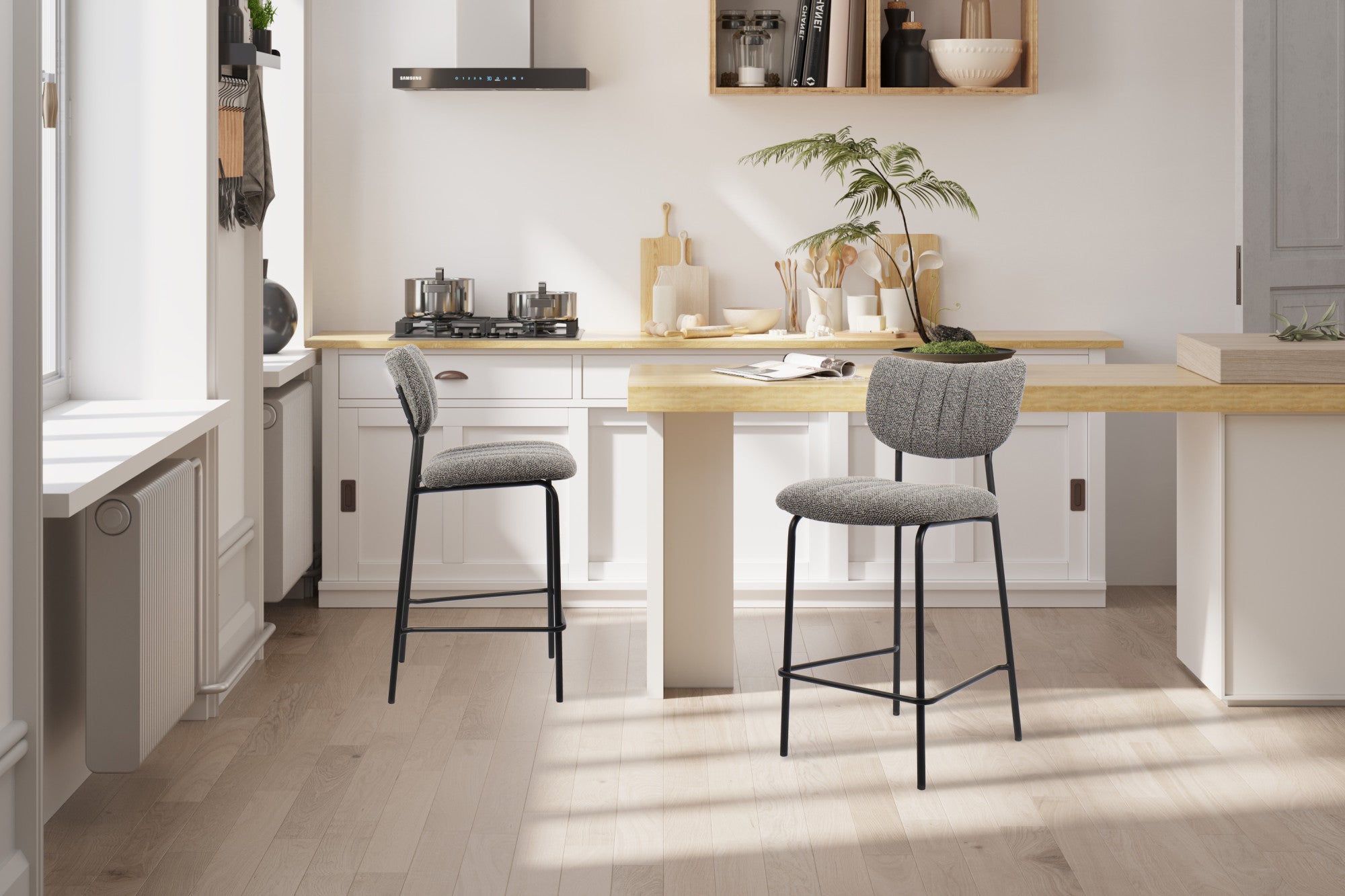 Counterstoel ant Stof Ote Lisa 456 Donkergrijs