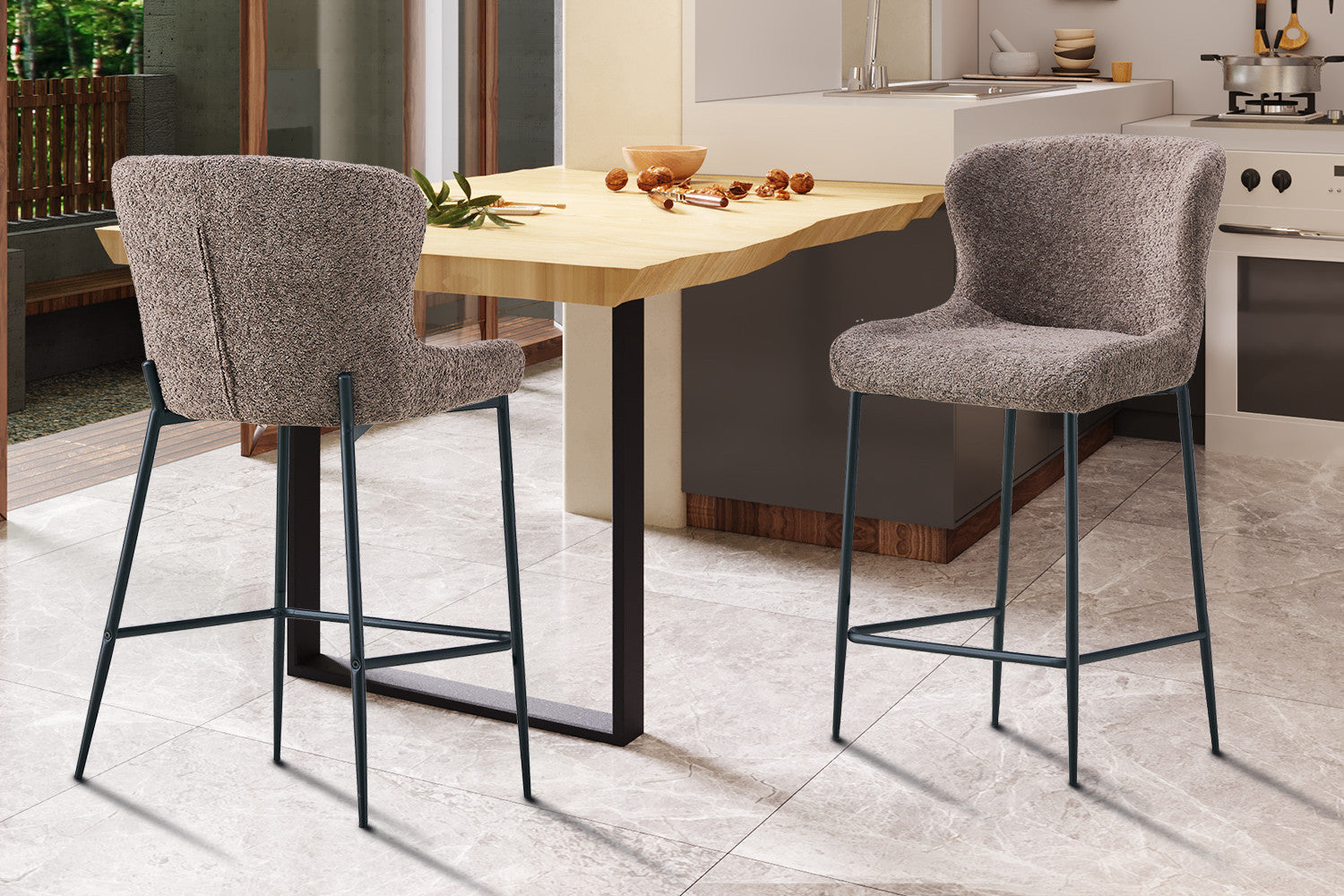 Counterstoel los Bouclé Zand