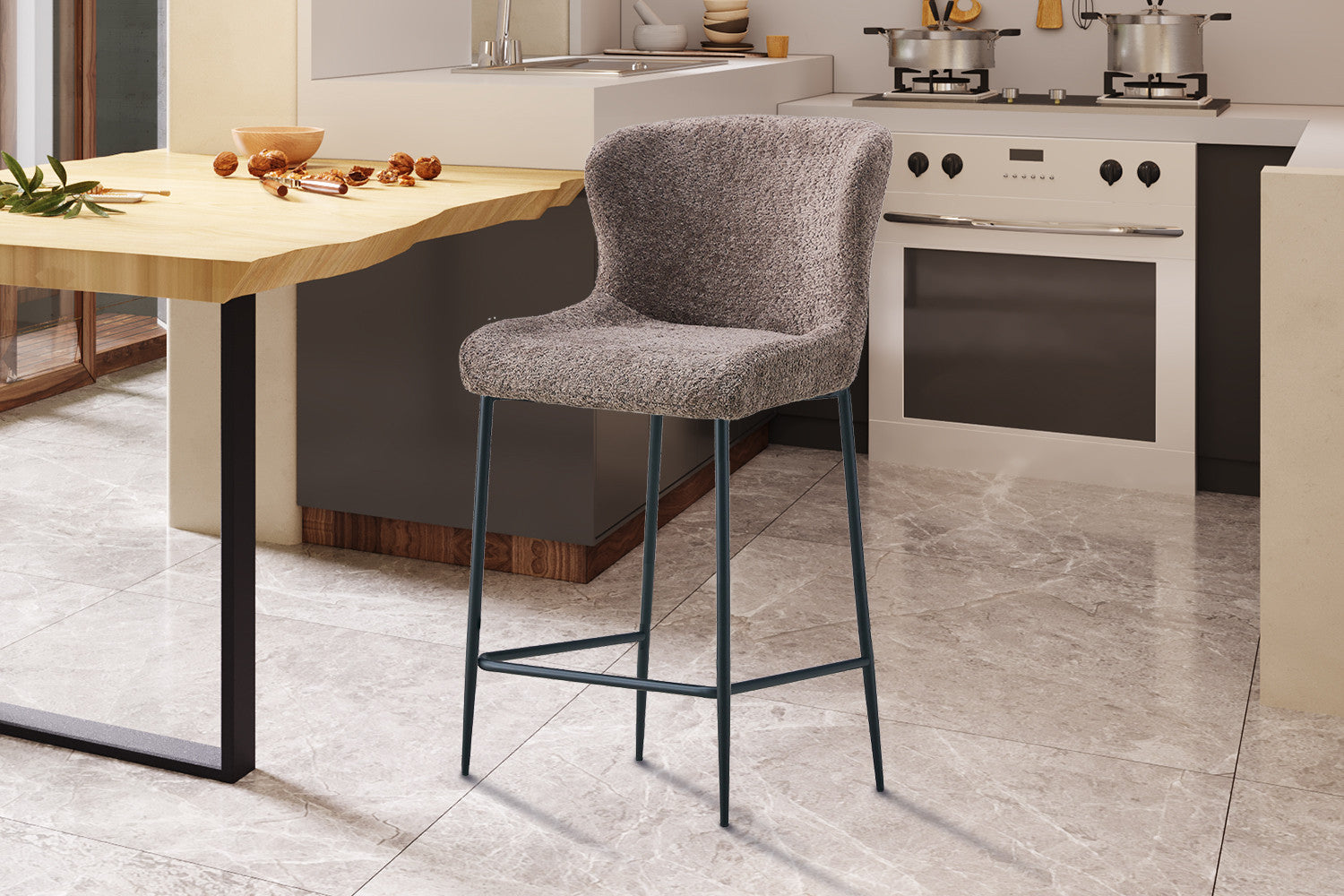 Counterstoel los Bouclé Zand