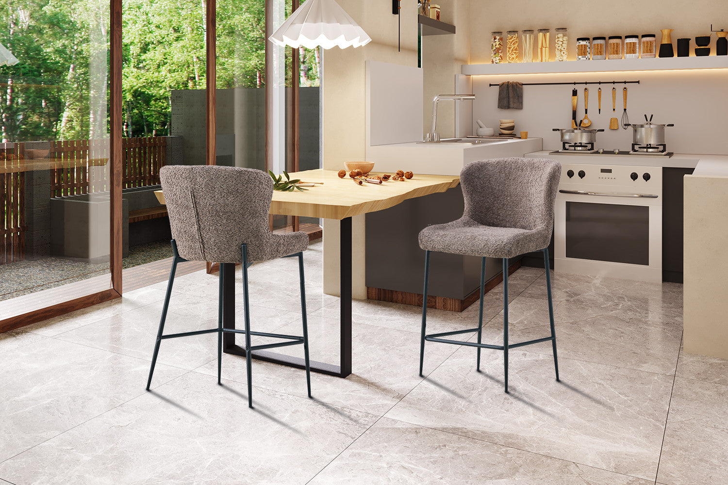 Counterstoel los Bouclé Zand