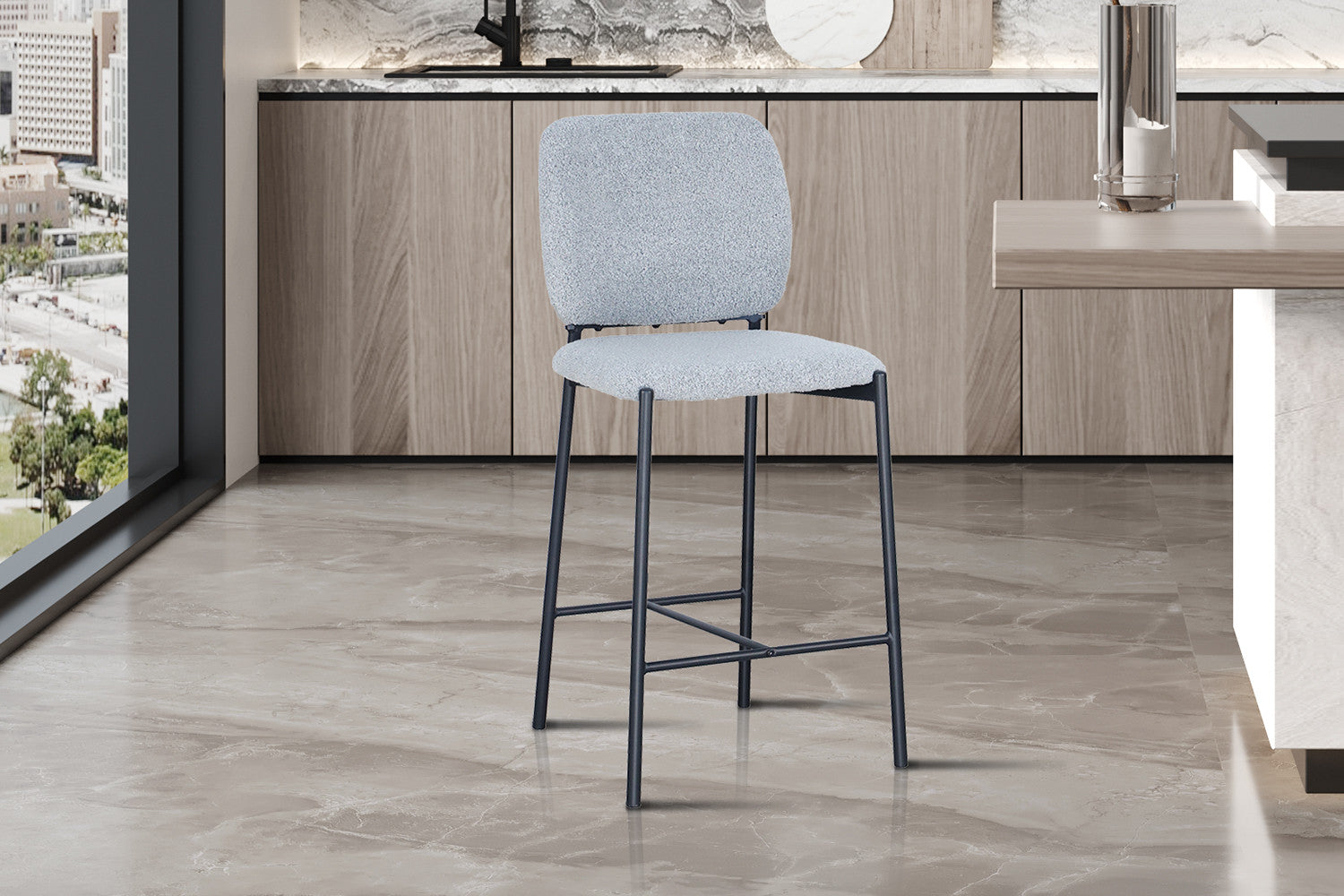 Counterstoel soph Stof Lichtgrijs