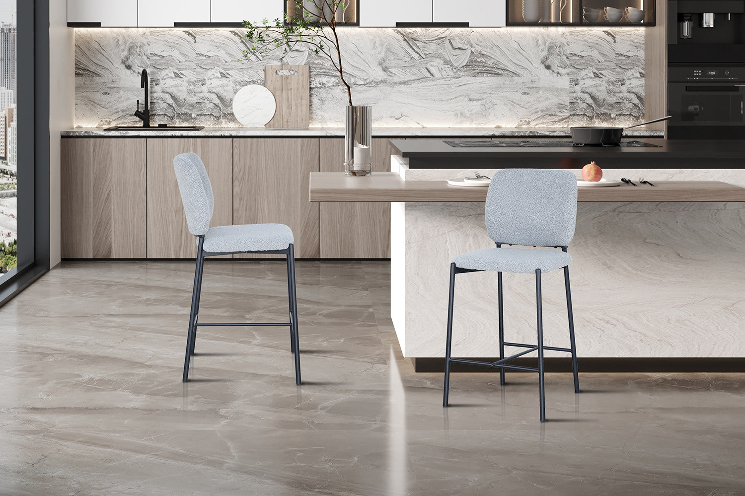 Counterstoel soph Stof Lichtgrijs