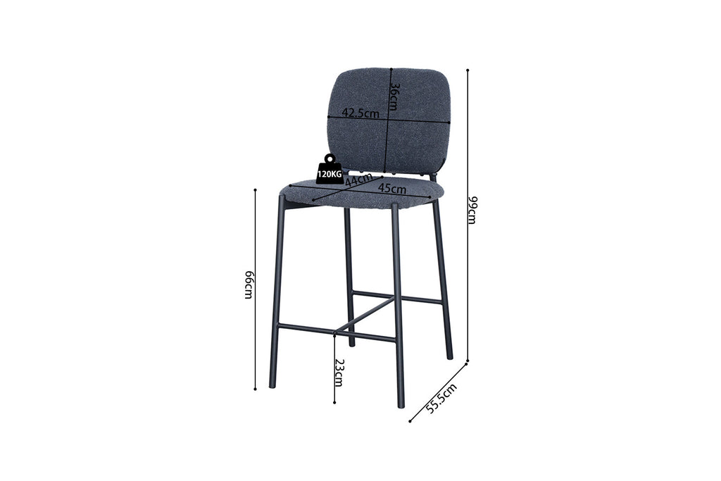 Counterstoel soph Stof Donkergrijs