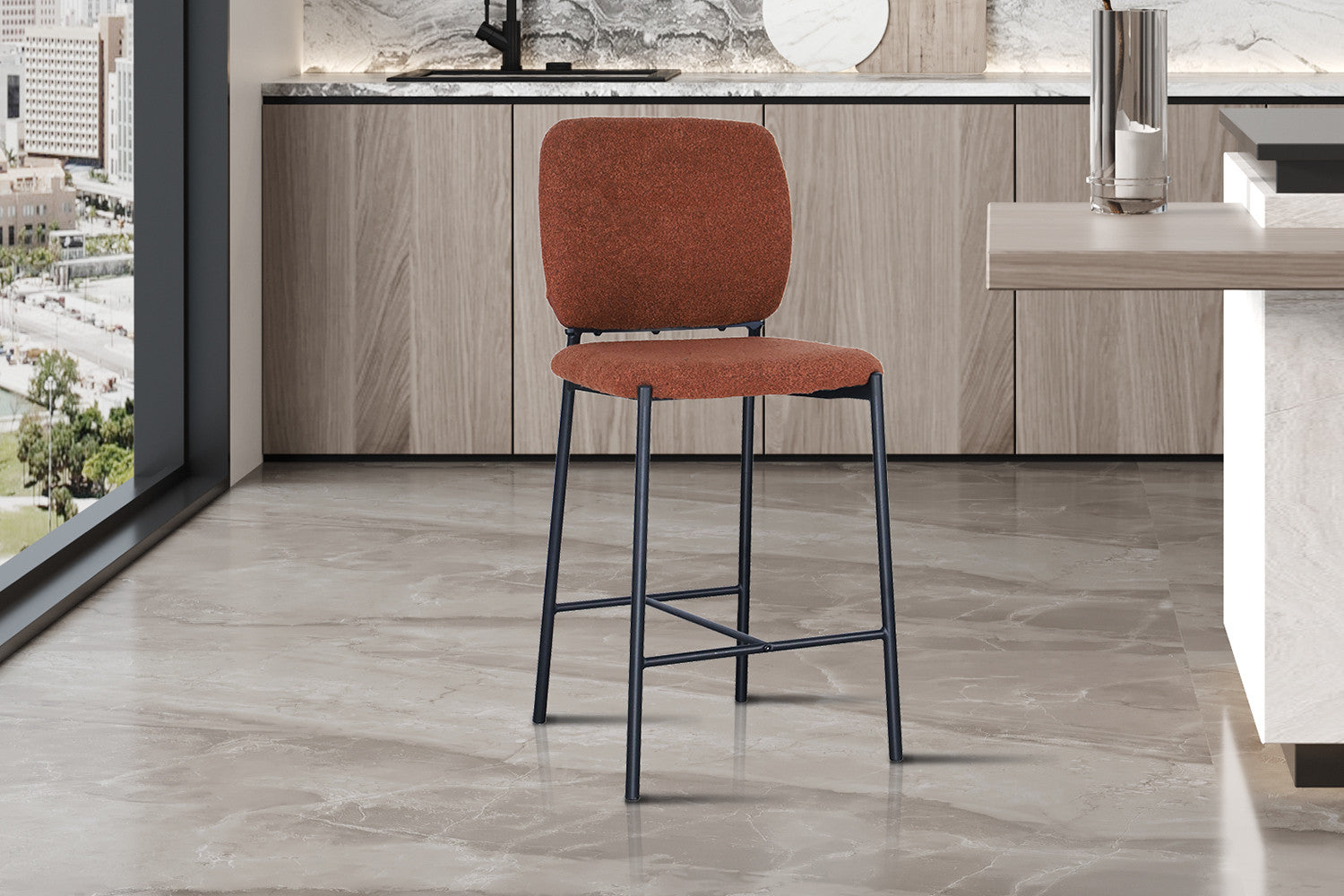 Counterstoel soph Stof Roest