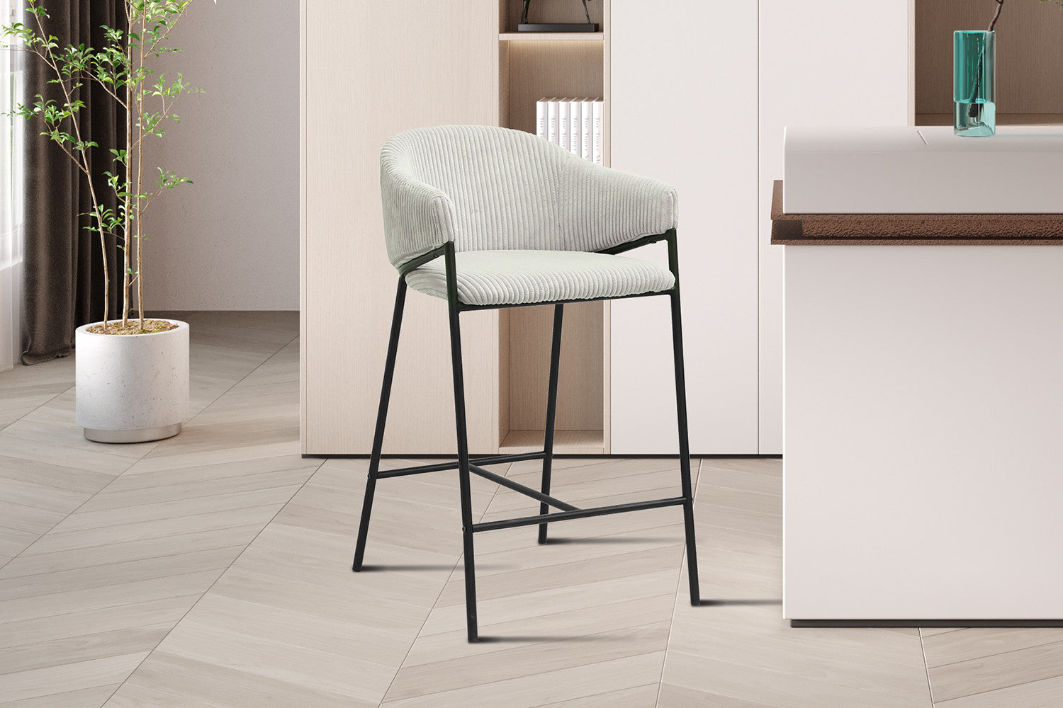 Counterstoel goha Corduroy Lichtgrijs