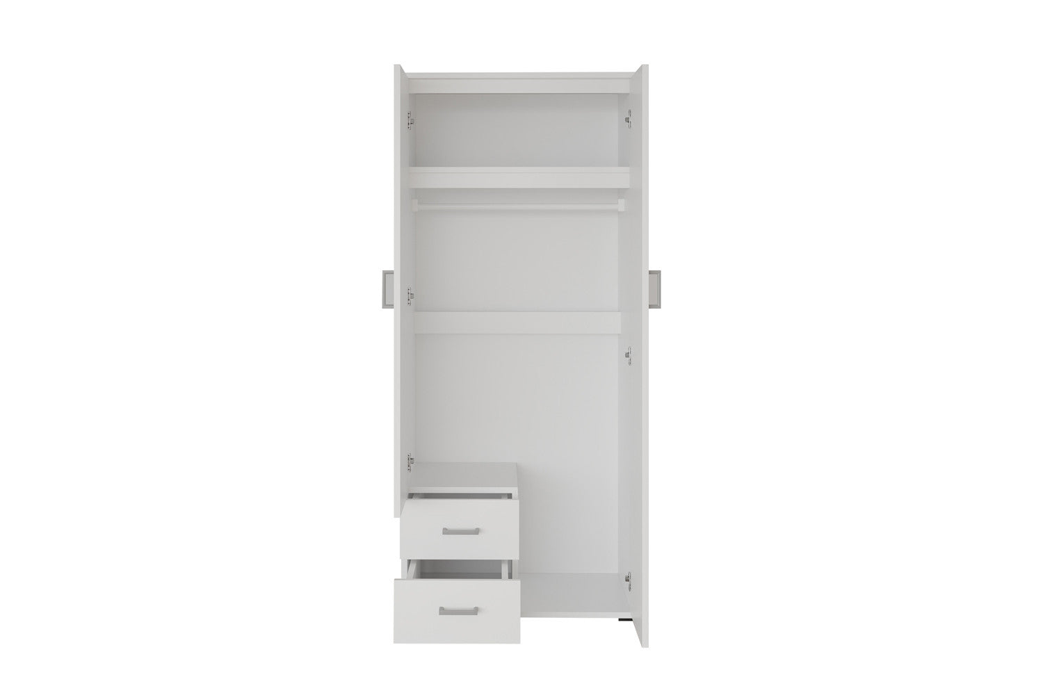 Kledingkast 'Marc' 2 deuren met spiegel Wit