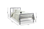 Bed Silka 90x200 met lattenbodem Grijs