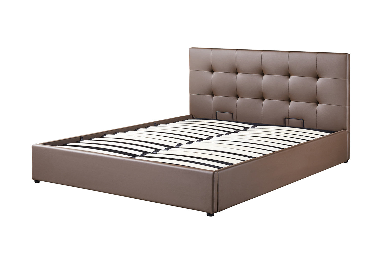 Bed met koffer Pimera 160x200 met lattenbodem PU Taupe
