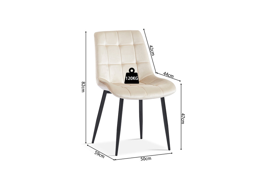 Stoel scando Fluweel Beige