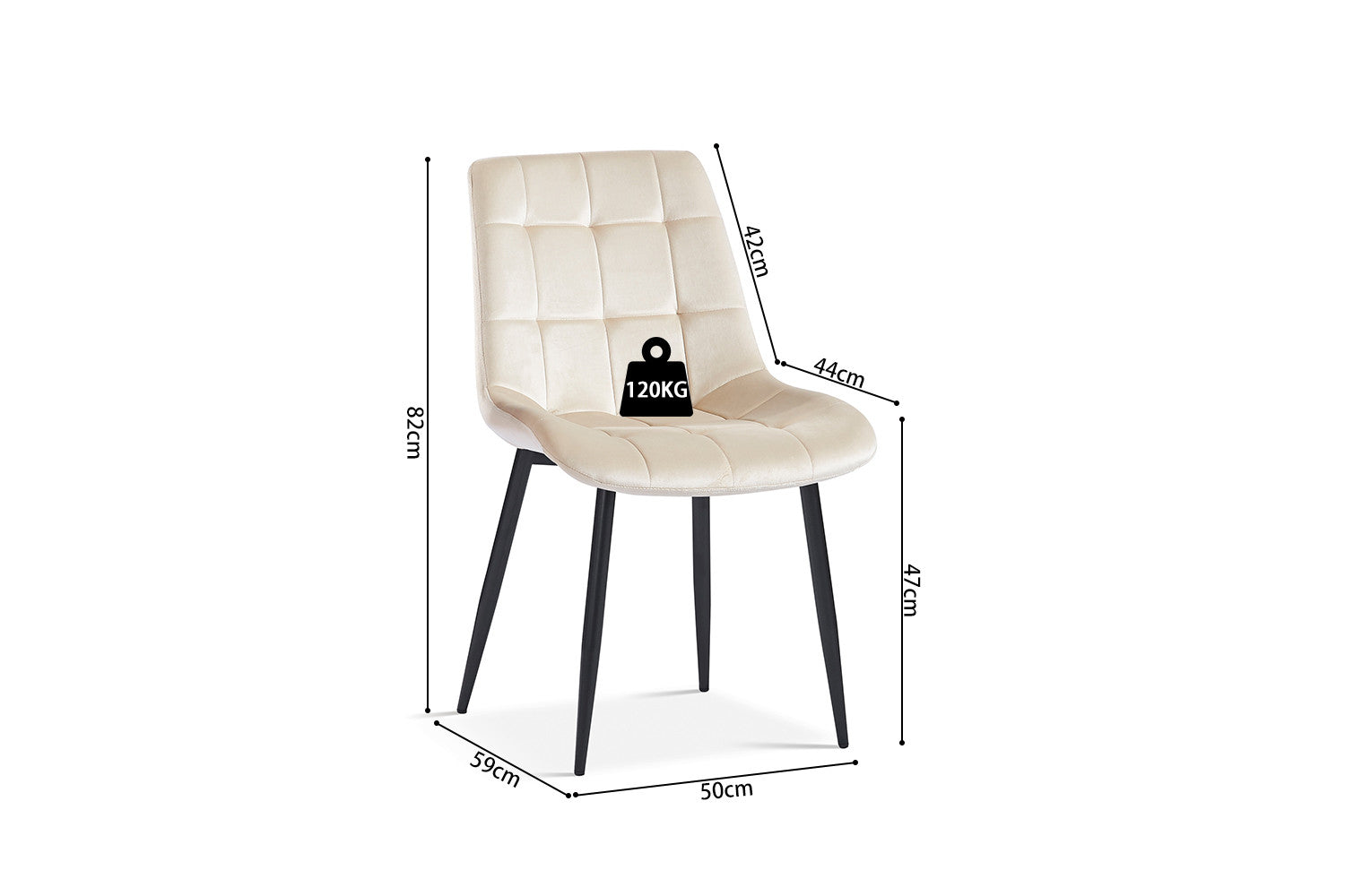 Stoel scando Fluweel Beige