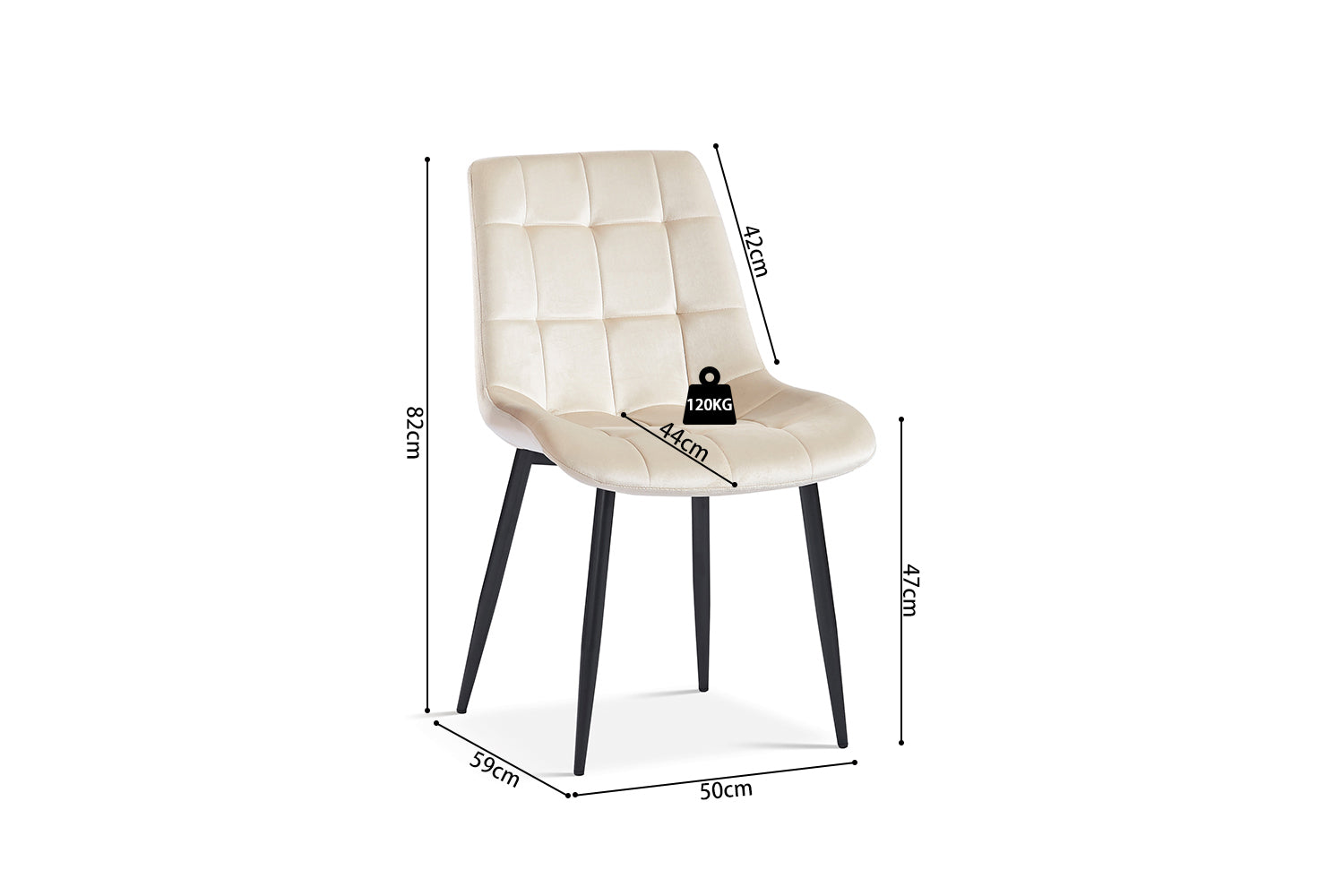 Eetkamerstoel Luma Metaal Beige