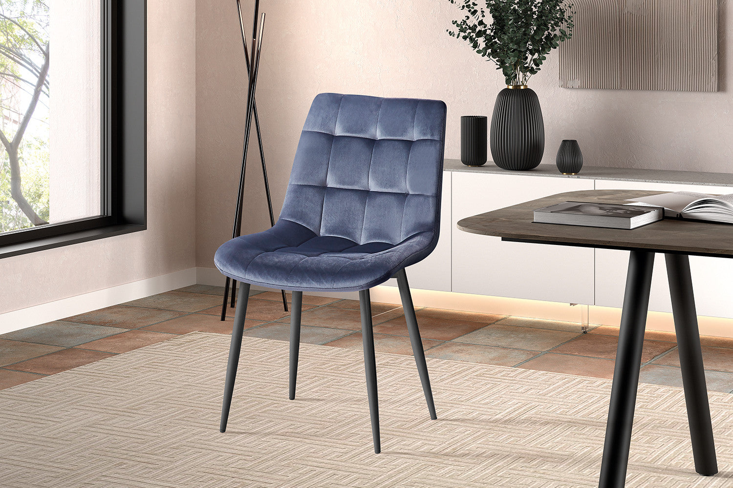 Stoel scando Fluweel Donkergrijs