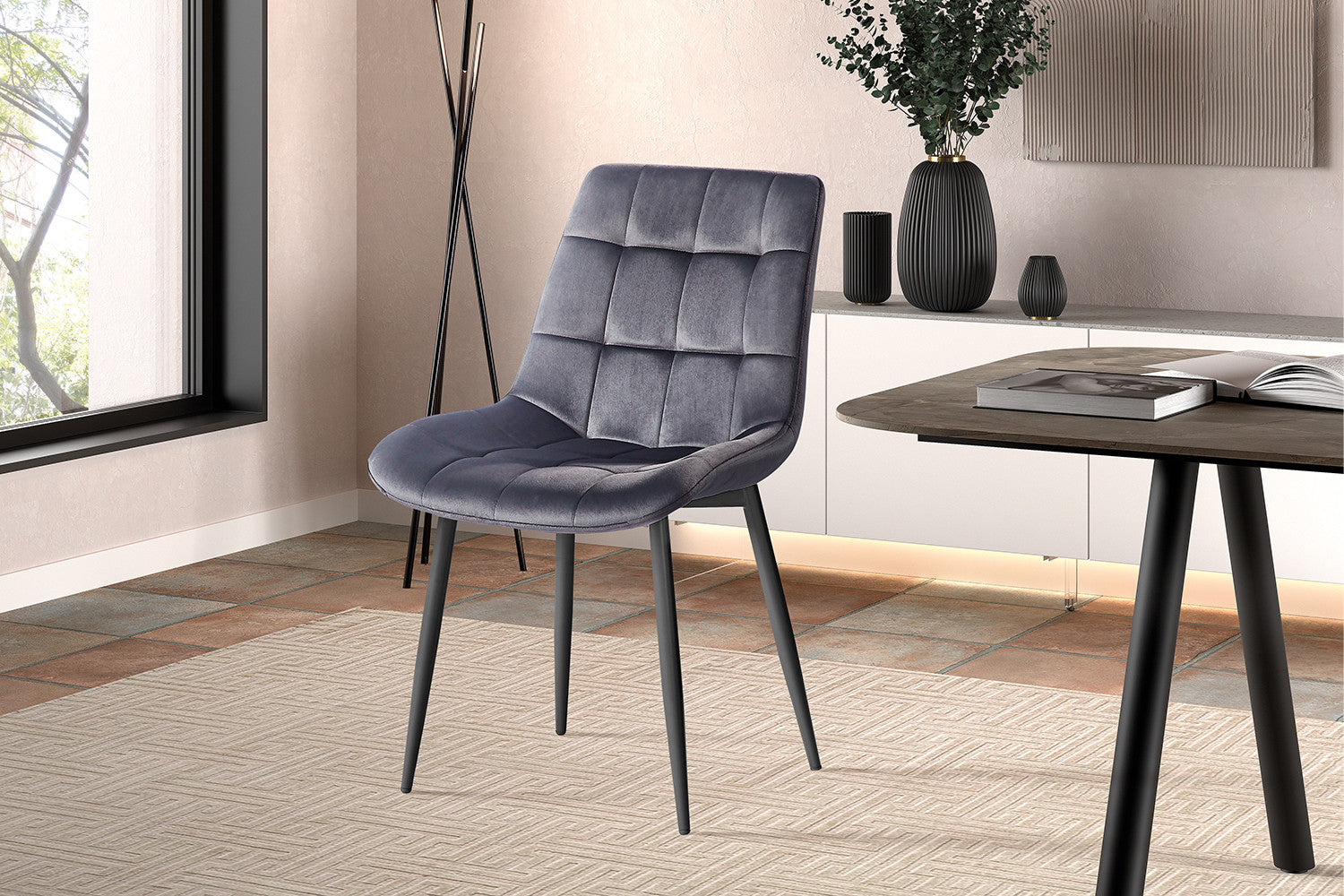 Stoel scando Fluweel Taupe