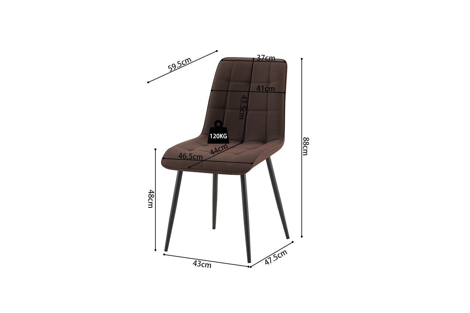 Set van 4 stoelen virello PU Donkerbruin