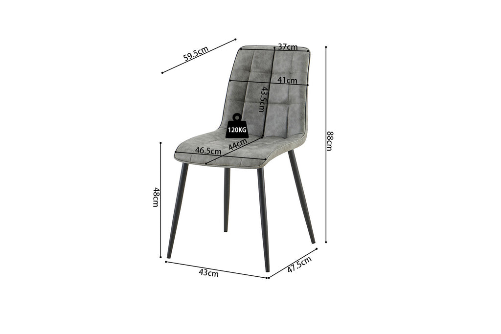 Set van 4 stoelen virello Vintage PU Grijs