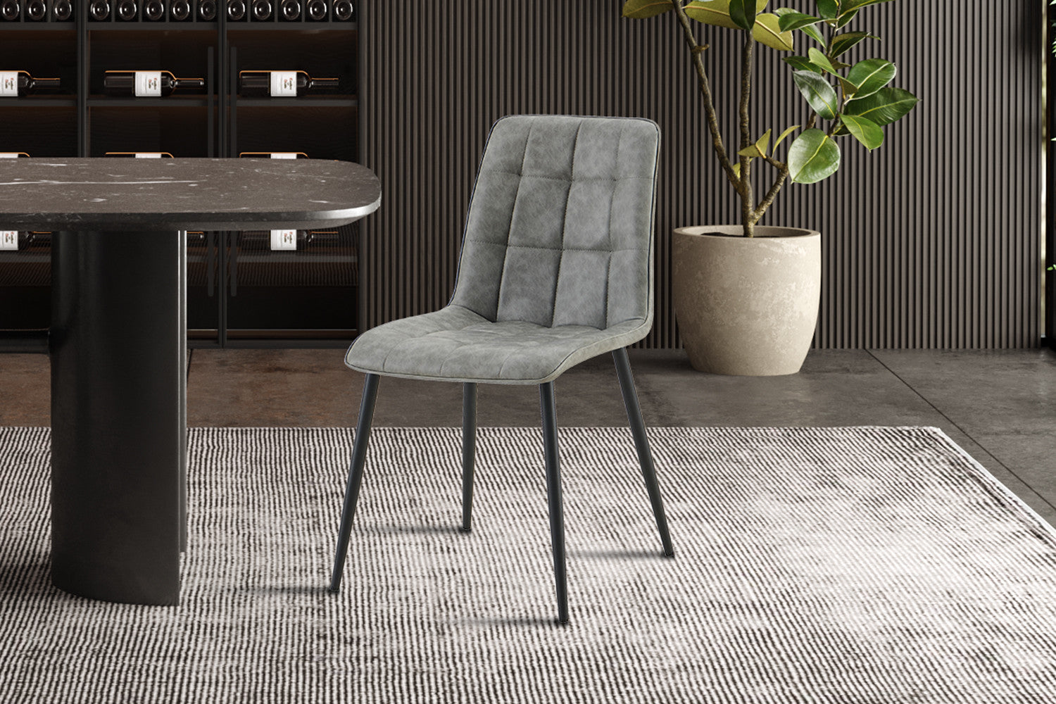 Set van 4 stoelen virello Vintage PU Grijs