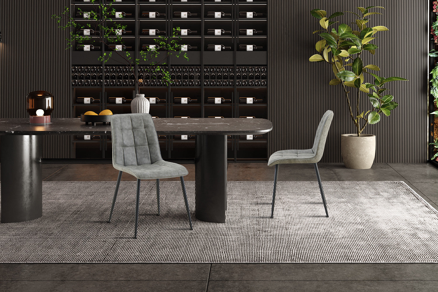 Set van 4 stoelen virello Vintage PU Grijs