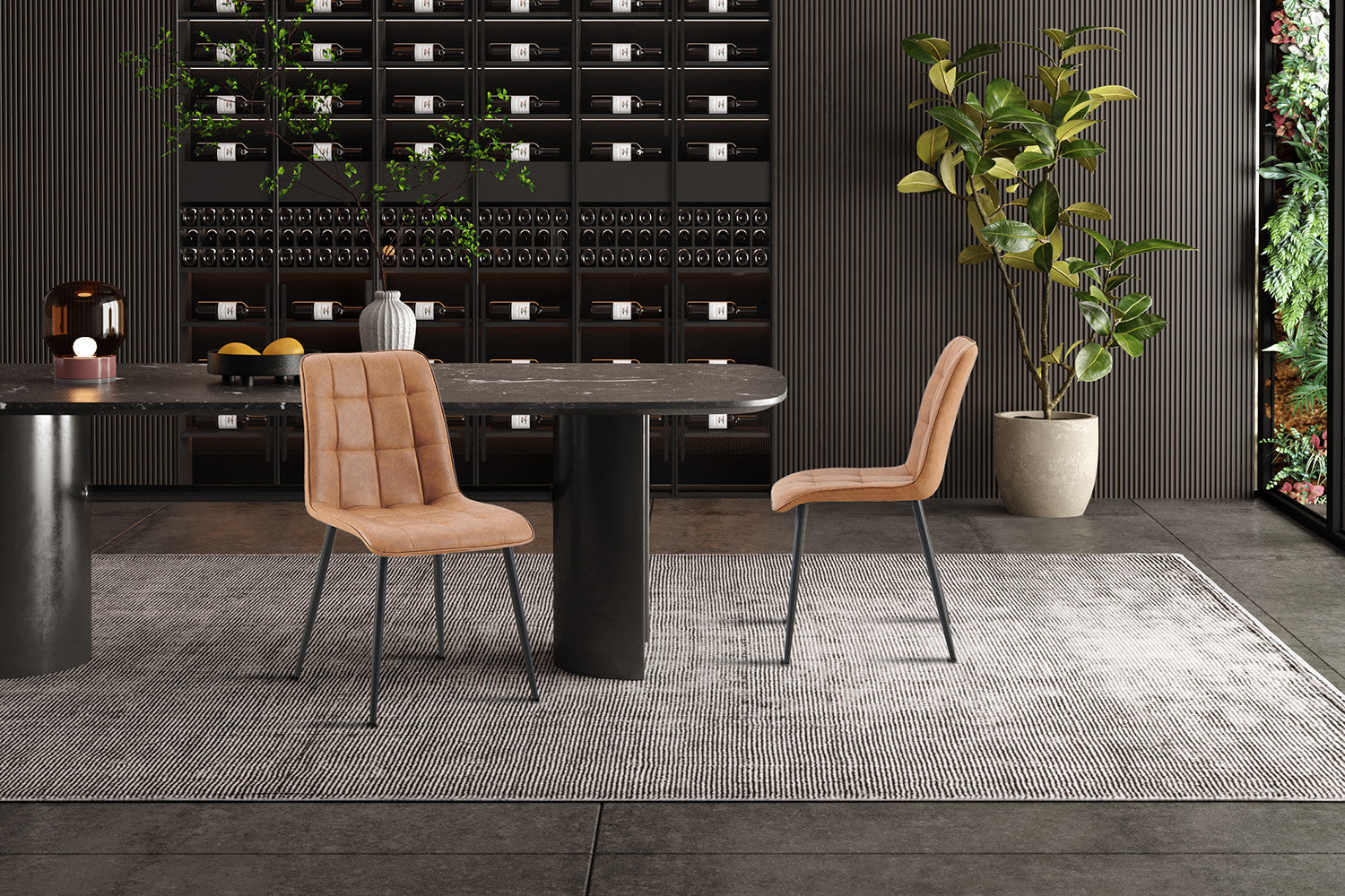 Set van 4 stoelen virello Vintage PU Cognac