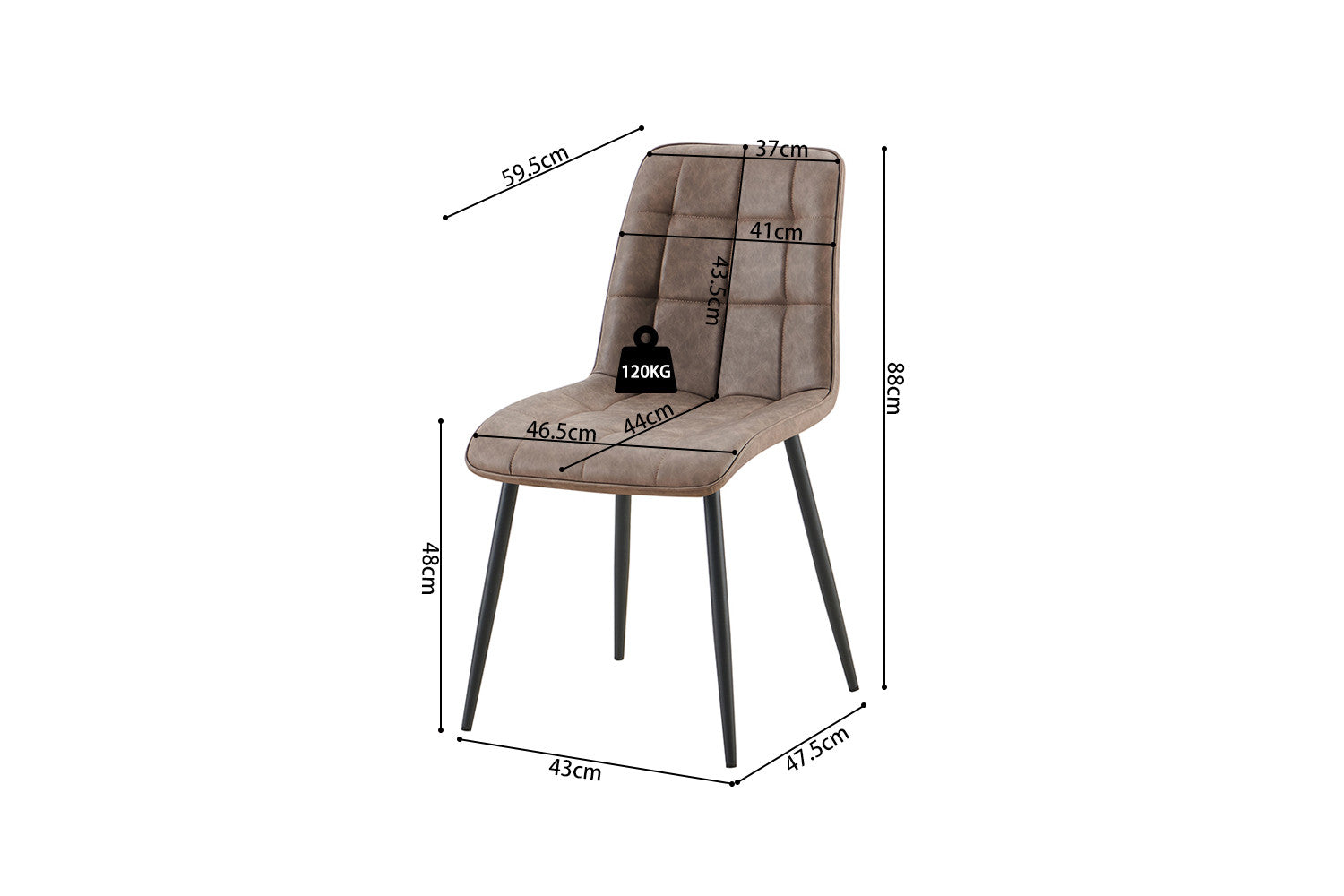Set van 4 stoelen virello Vintage PU Bruin