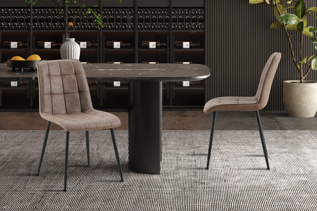 Set van 4 stoelen virello Vintage PU Bruin