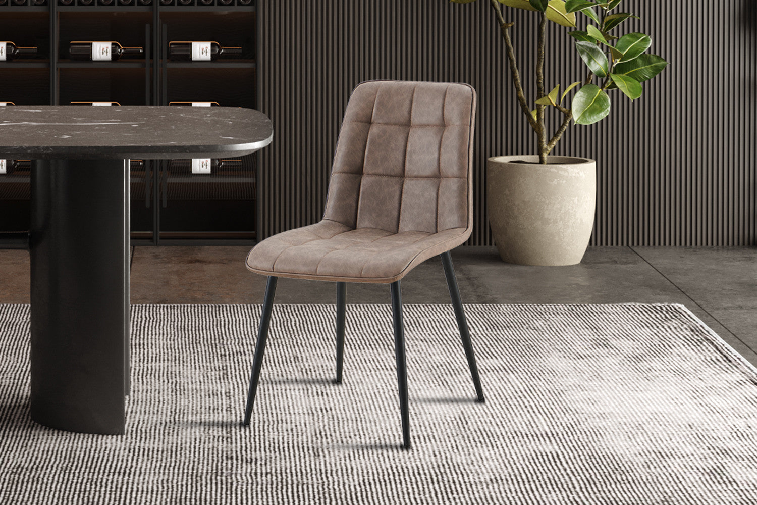 Set van 4 stoelen virello Vintage PU Bruin