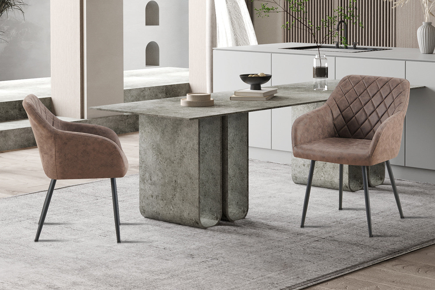 Stoel montaro Micro fiber PU Bruin