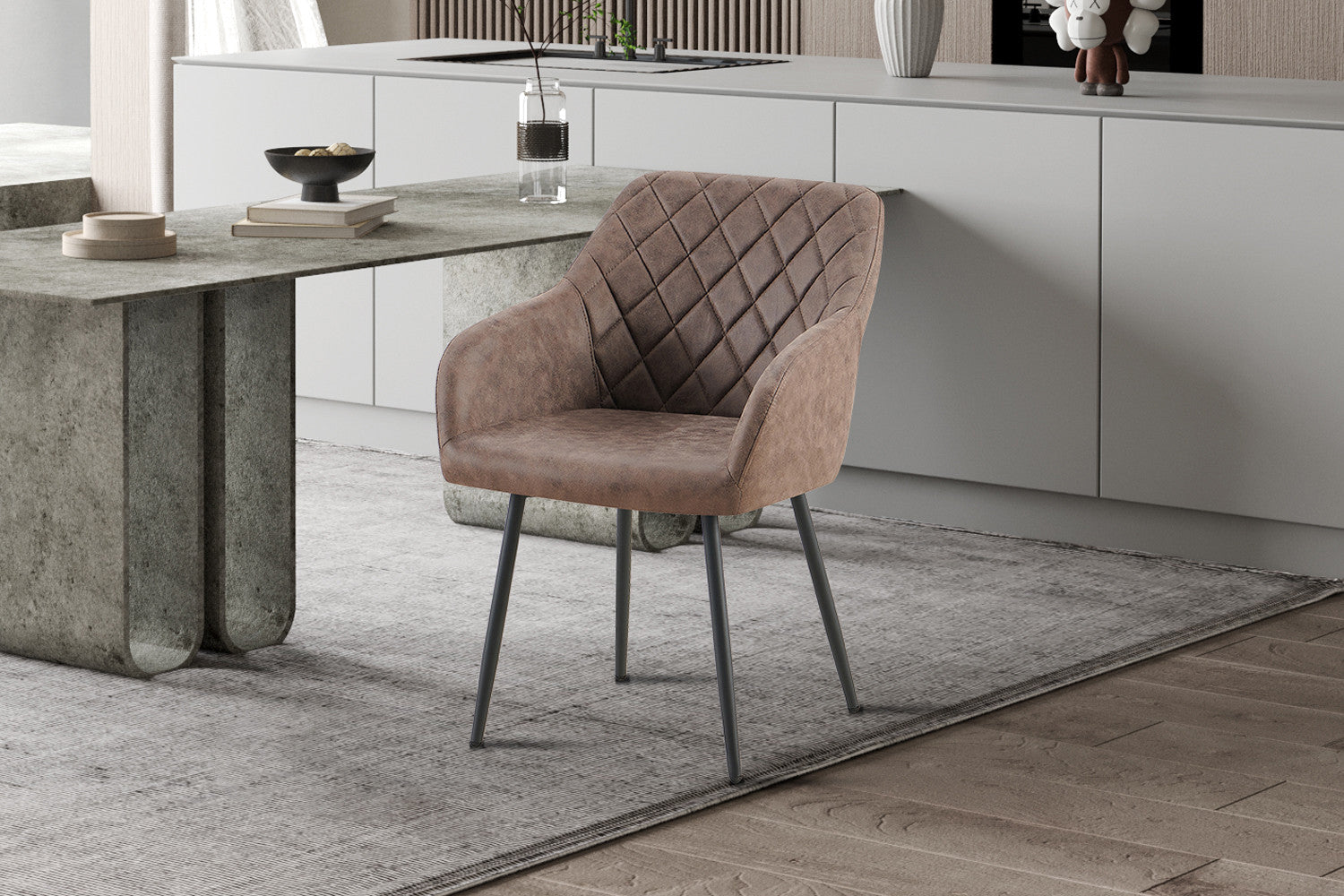 Stoel montaro Micro fiber PU Bruin