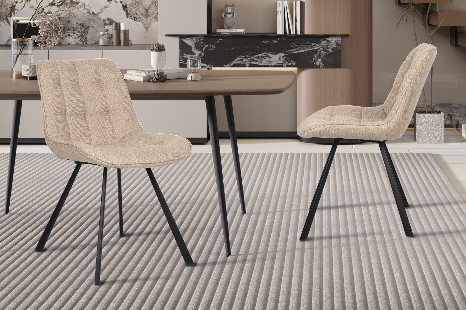Stoel lorano Stof Ote Montego 178 Beige/Lichtgrijs