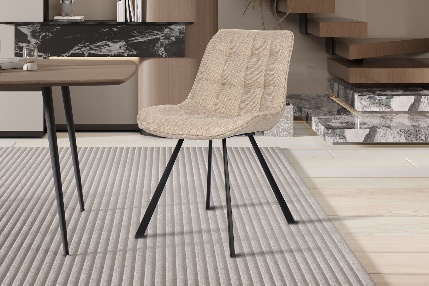 Stoel lorano Stof Ote Montego 178 Beige/Lichtgrijs