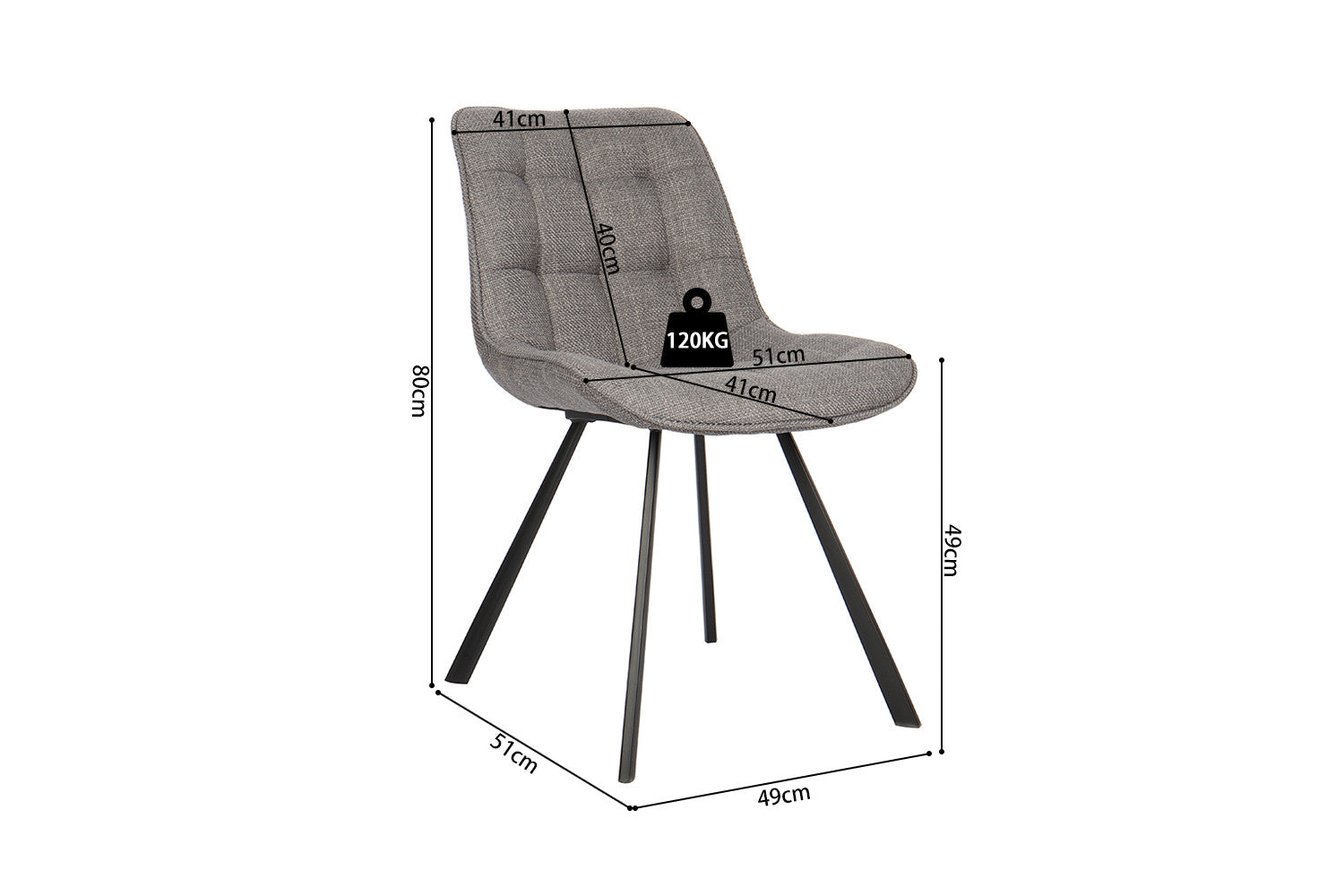 Stoel lorano Stof Ote Montego 466 Grijs
