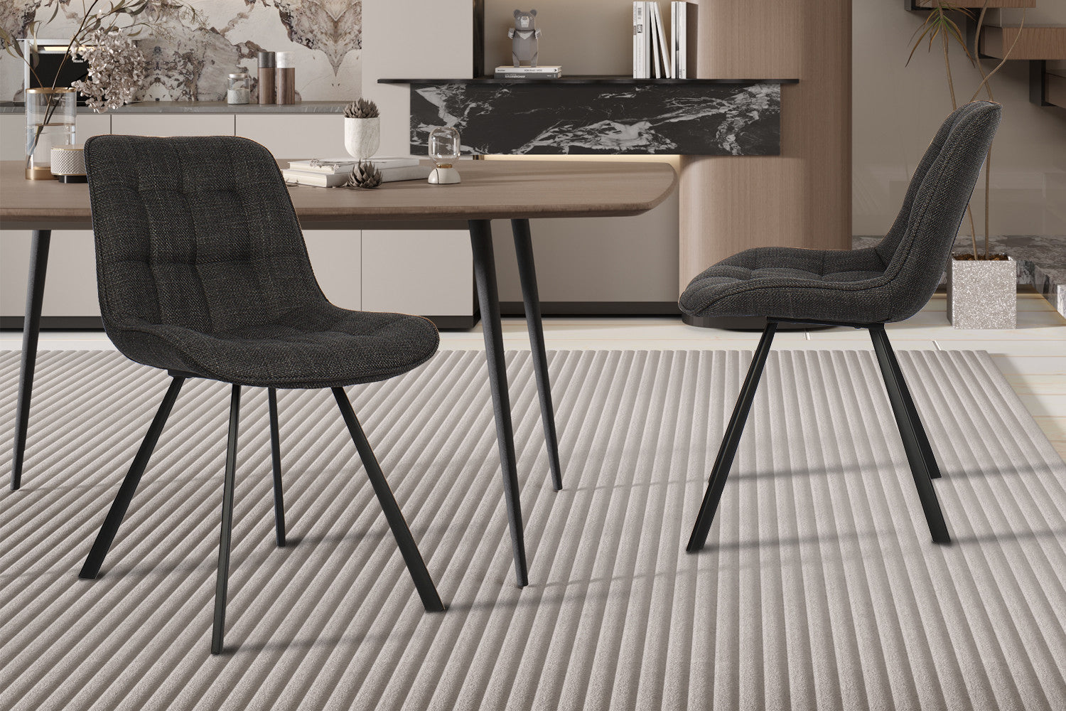 Stoel lorano Stof Ote Montego 460 Donkergrijs