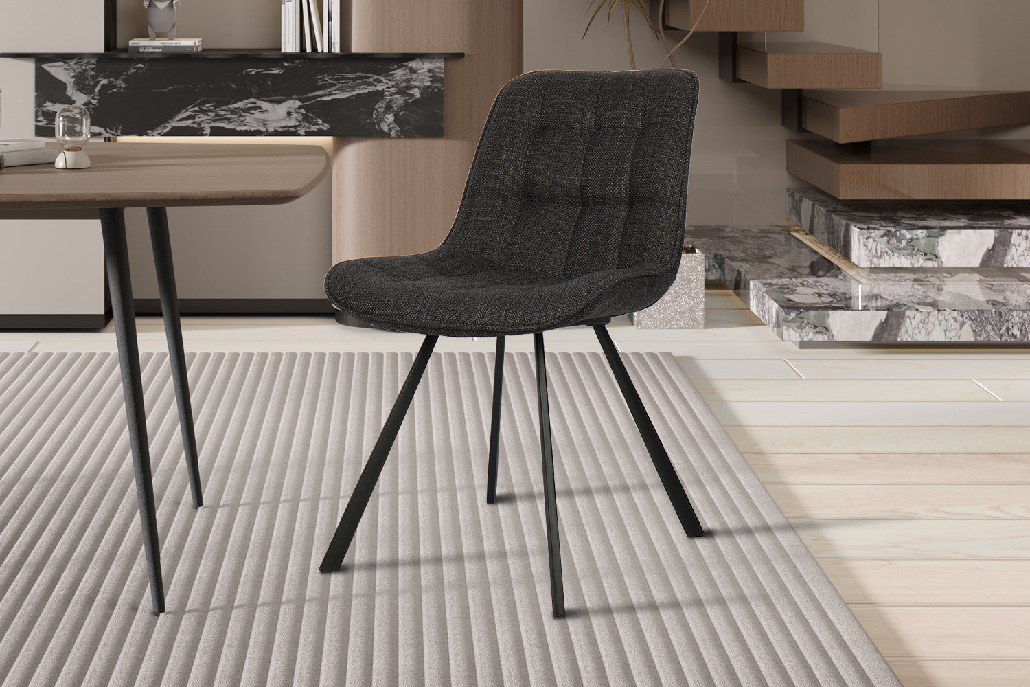 Stoel lorano Stof Ote Montego 460 Donkergrijs