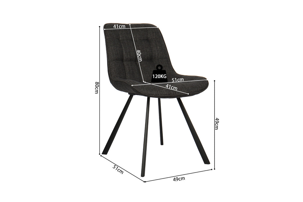 Stoel lorano Stof Ote Montego 460 Donkergrijs