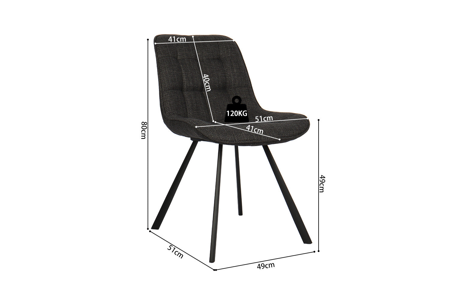 Stoel lorano Stof Ote Montego 460 Donkergrijs