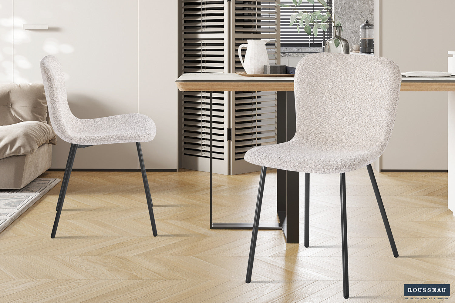 Stoel quantaro Bouclé Zand