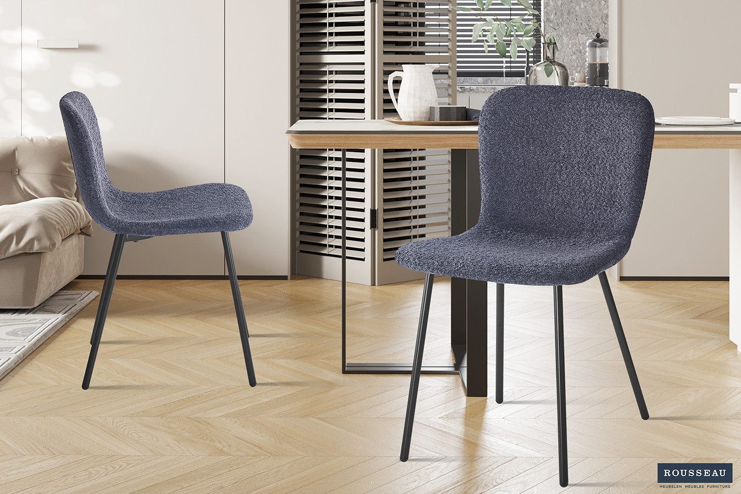 Stoel quantaro Bouclé Donkergrijs