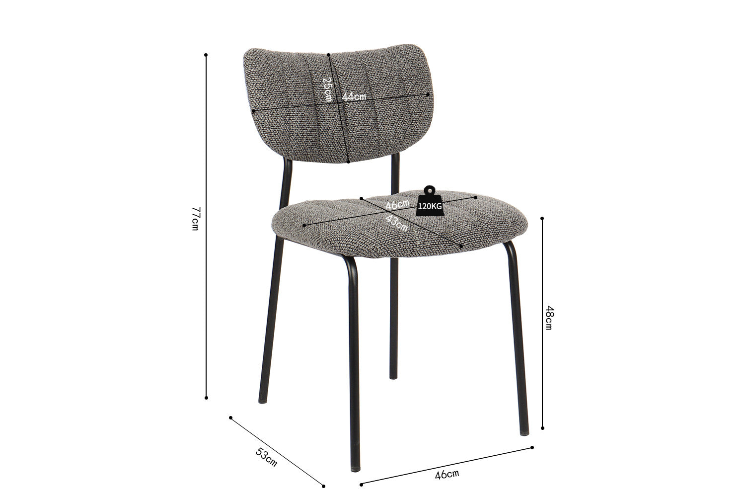 Stoel calvoro Stof Ote Lisa 456 Donkergrijs