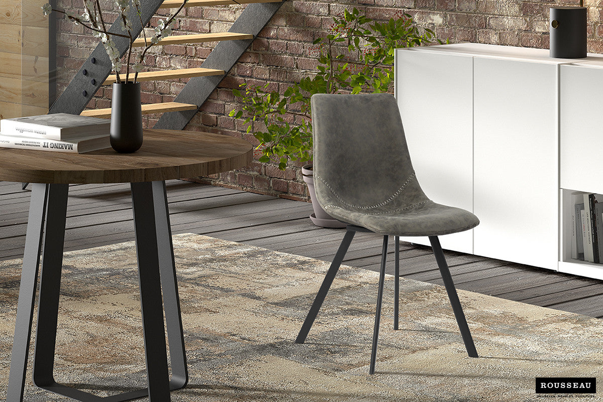 Stoel belvani PU Grijs